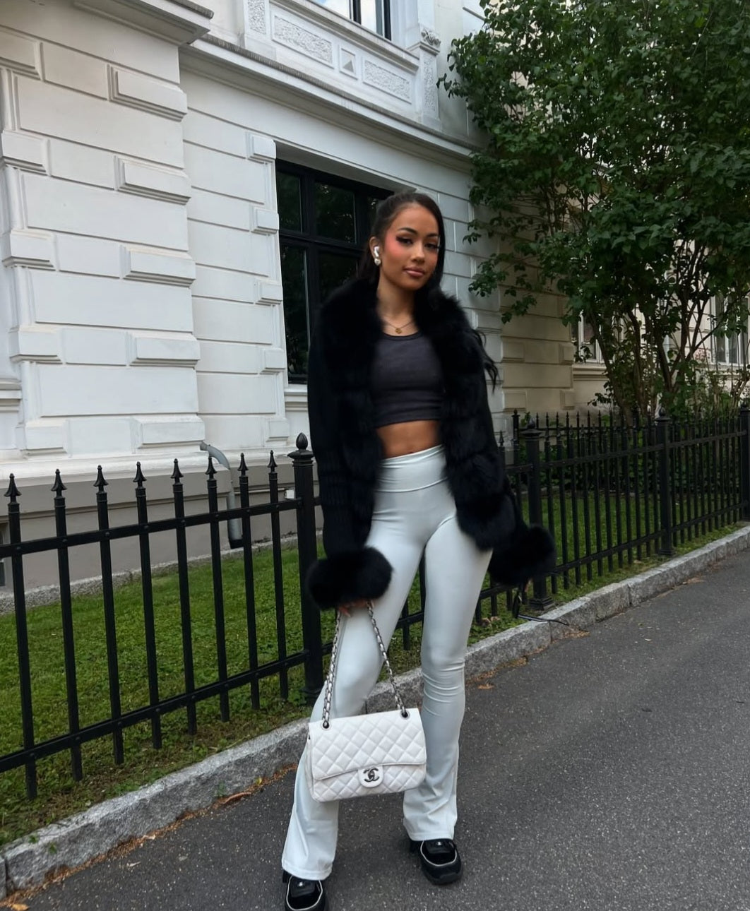Luxury Faux Fur Cardigan - Nero